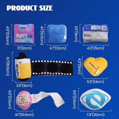 Show full view: Nocciola Retro Tech Plush Dog Toy Set, 7 count slide 5 of 7