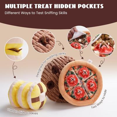 Show full view: Nocciola Treat Trio Snuffle Sueaky Crinkle Plush Dog Toys, 3 count slide 2 of 9