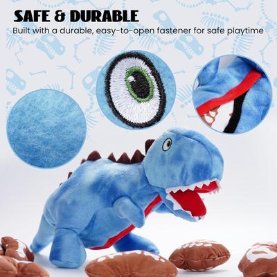 Show full view: Nocciola 9 in 1 Dinosaur Squeaky Plush Dog Toy slide 5 of 7