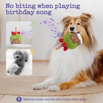 Show full view: Nocciola Matcha Strawberry Birthday Cake Plush Dog Toy slide 8 of 9