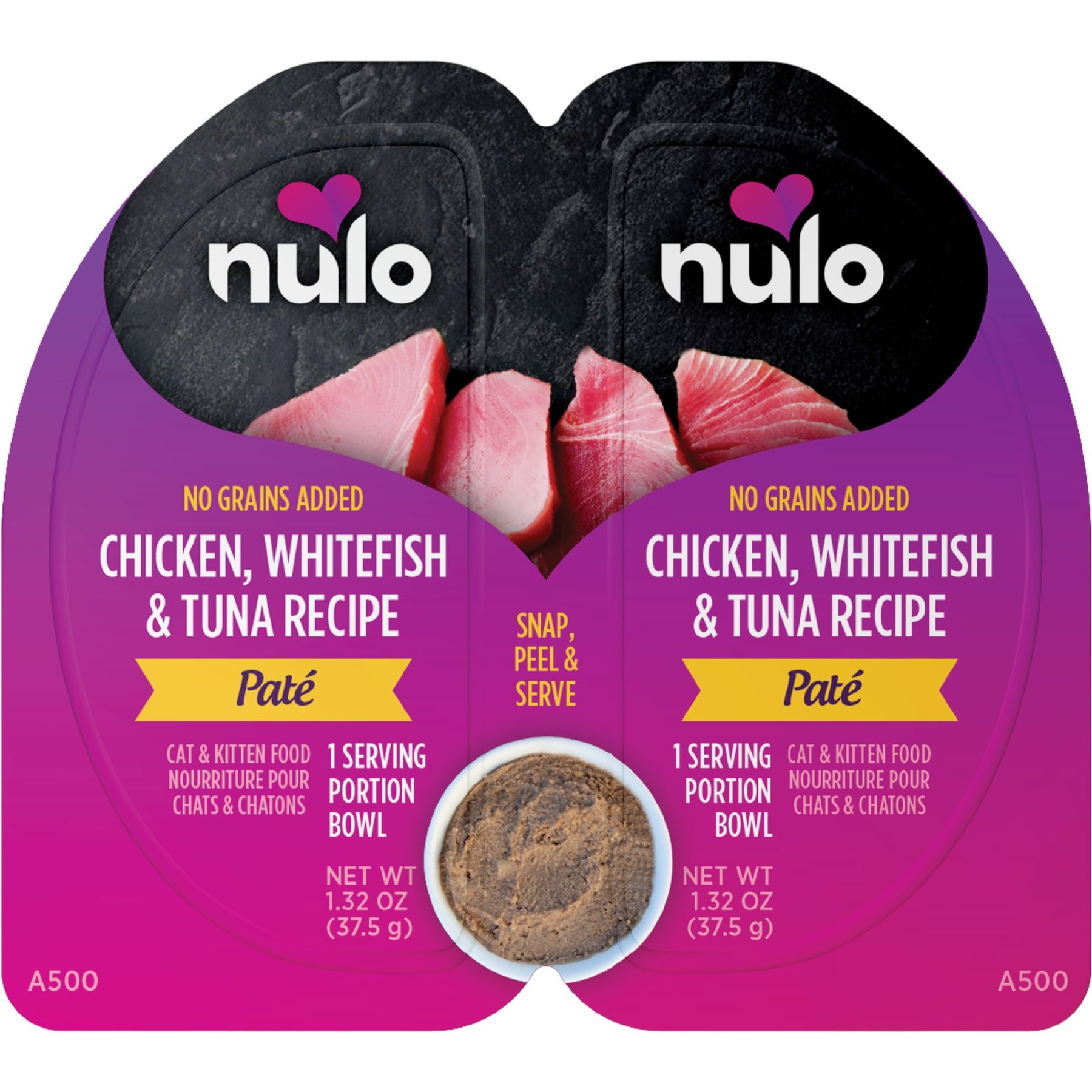 Nulo Nulo Chicken, Whitefish, & Tuna Recipe Grain-Free Pate Wet Cat & Kitten Food, 2.64-oz cup, case of 10 twinpack