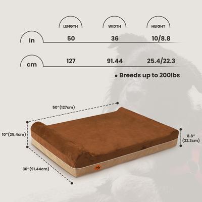 Show full view: LaiFug Double Pillow Dog Bed, Chocolate, Jumbo slide 6 of 9