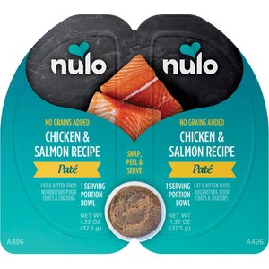 Nulo Chicken & Salmon Recipe Grain-Free Pate Wet Cat & Kitten Food, 2.64-oz cup, case of 10 twinpack