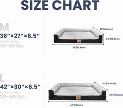 LaiFug Three-Sided Orthopedic Dog Bed, Black & Gray, Medium slide 2 of 5