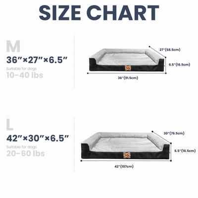 Show full view: LaiFug Three-Sided Orthopedic Dog Bed, Black & Gray, Medium slide 5 of 5
