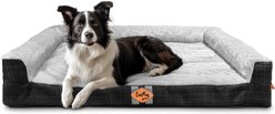 LaiFug Three-Sided Orthopedic Dog Bed, Black & Gray, Large