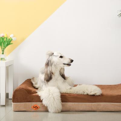 Show full view: LaiFug Double Pillow Dog Bed, Chocolate, Jumbo slide 7 of 9