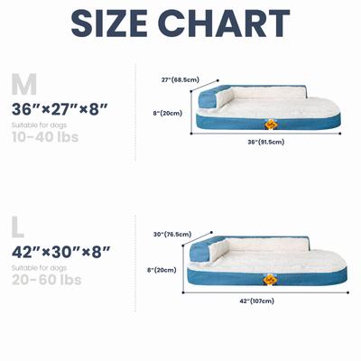 Show full view: LaiFug Two-Sided Orthopedic Dog Bed, Blue, Medium slide 5 of 5