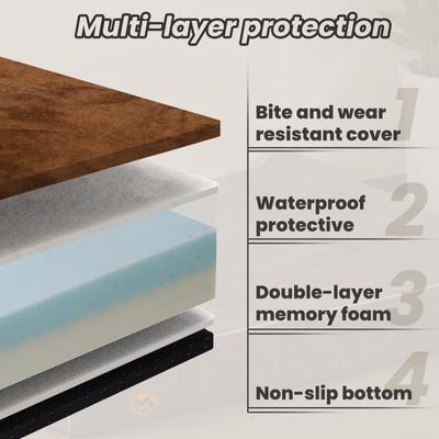 Show full view: LaiFug Double Pillow Dog Bed, Chocolate, Jumbo slide 5 of 9