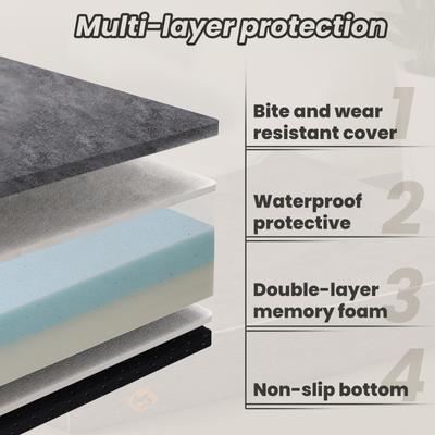 Show full view: LaiFug Double Pillow Dog Bed, Grey, Jumbo slide 6 of 10