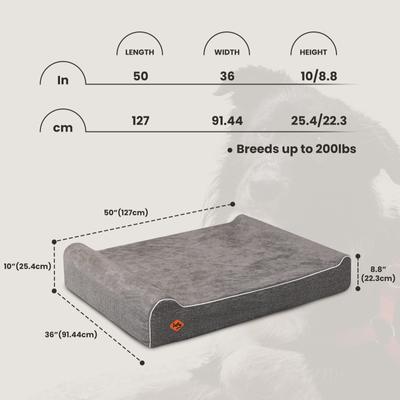 Show full view: LaiFug Double Pillow Dog Bed, Grey, Jumbo slide 7 of 10