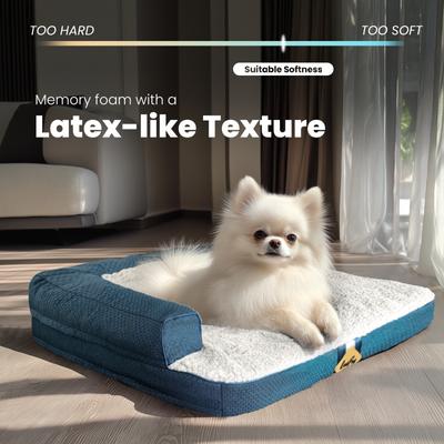 Show full view: LaiFug Two-Sided Orthopedic Dog Bed, Blue, Medium slide 2 of 5