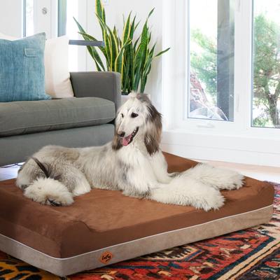 Show full view: LaiFug Double Pillow Dog Bed, Chocolate, Jumbo slide 2 of 9