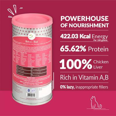 Show full view: Pawfect Nature's Feast Chicken Liver Grain-Free All Natural Freeze-Dried Cat Training Treat, 1.76-oz canister slide 3 of 8