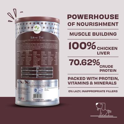 Show full view: Pawfect Nature's Feast Chicken Liver Grain-Free All Natural Freeze-Dried Dog Training Treat, 7-oz canister slide 3 of 8