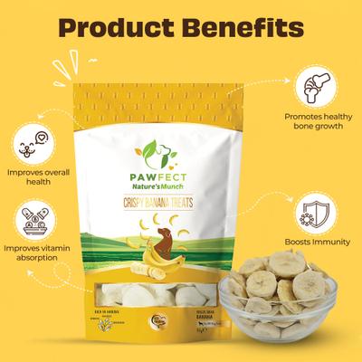 Show full view: Pawfect Nature's Munch Freeze-Dried Banana All Natural Vegan Dog Training Treat, 1.94-oz bag slide 5 of 9