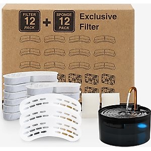 EOX Cat Water Fountain Replacement Filters, White, Small, 12 count