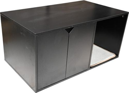 Show full view: Zeus & Ruta Modern Cat House & Litter Box Enclosure, Black slide 5 of 5