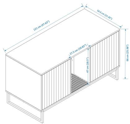 Show full view: Zeus & Ruta Modern Wooden Cat House with Scratching Mat, Light Brown slide 7 of 7