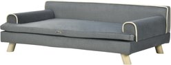 Zeus & Ruta Elevated Couch Dog Bed with Washable Cover, Gray