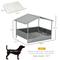 Show in main carousel: jansno Wicker Cream White Cushion Elevated Dog Bed with Canopy, Gray slide 8 of 8
