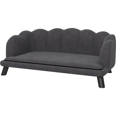 Zeus & Ruta Zeus & Ruta Velvet Couch Dog Bed, Charcoal Gray