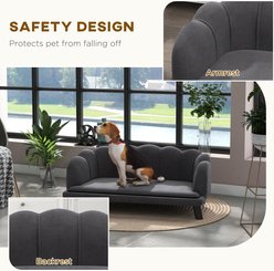 Cesicia Soft & Cute Pearl Design Dog Couch with Foam Cushion, Grey slide 2 of 7