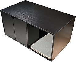 Zeus & Ruta Modern Cat House & Litter Box Enclosure, Black