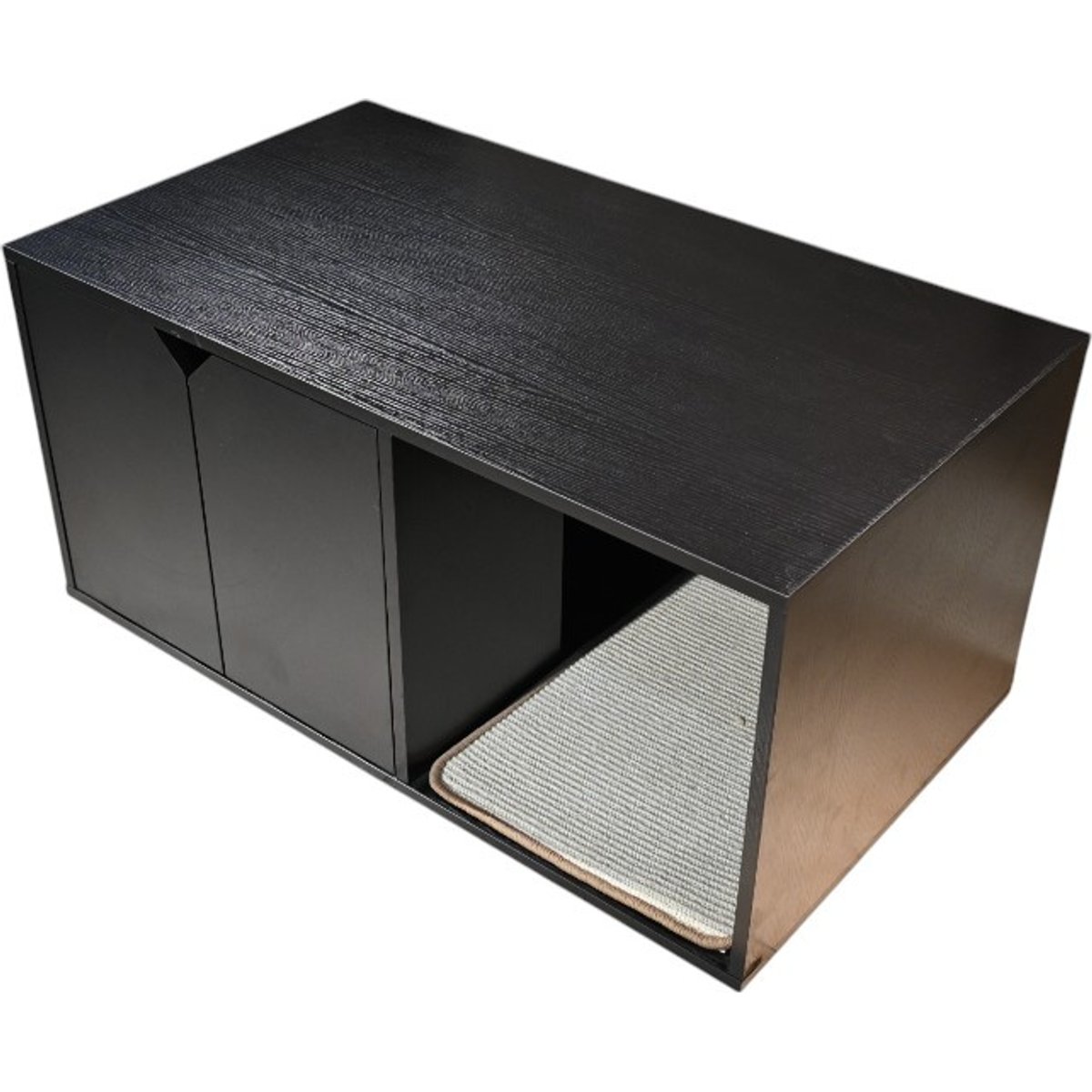 Zeus & Ruta Modern Cat House & Litter Box Enclosure, Black