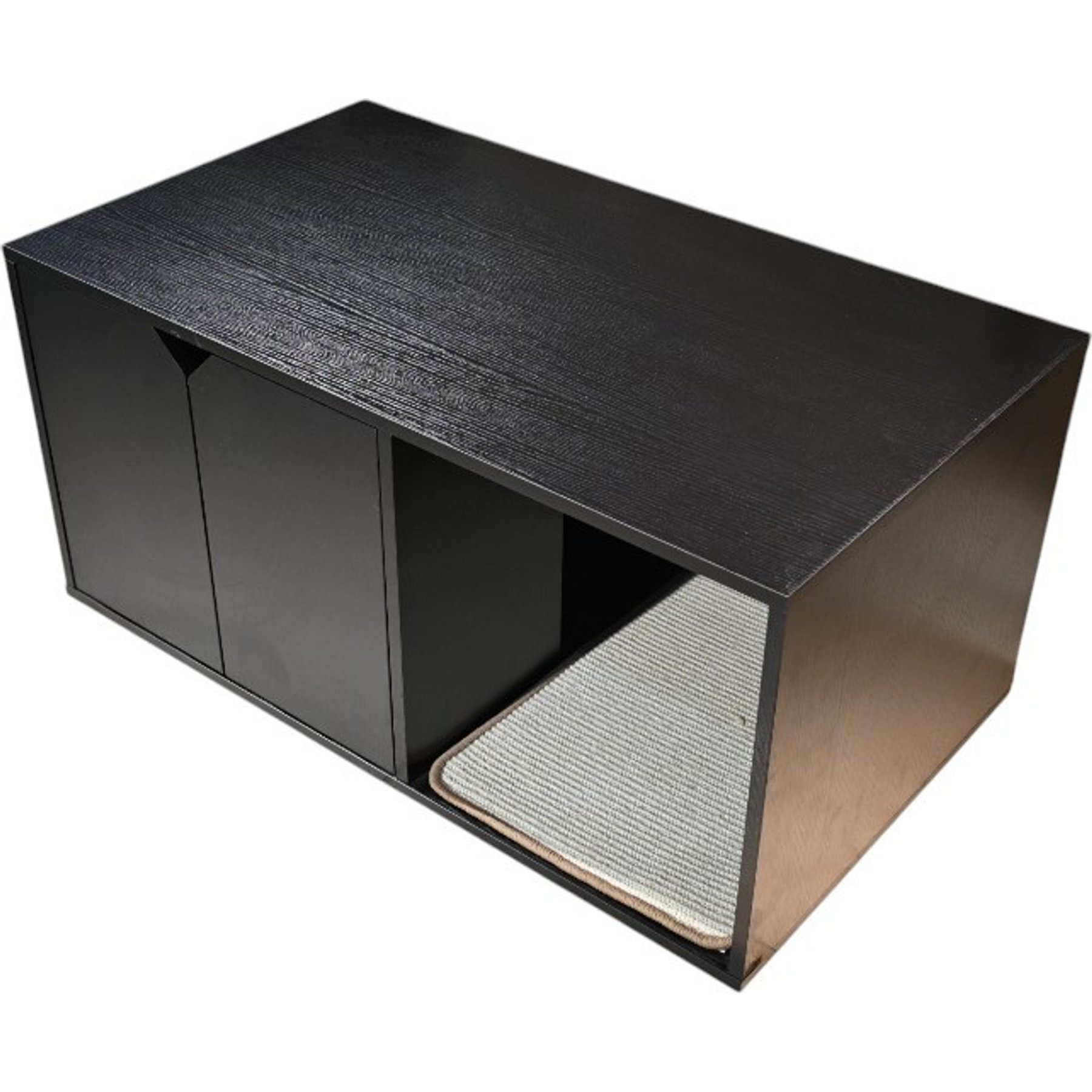 Zeus & Ruta Modern Cat House & Litter Box Enclosure, Black