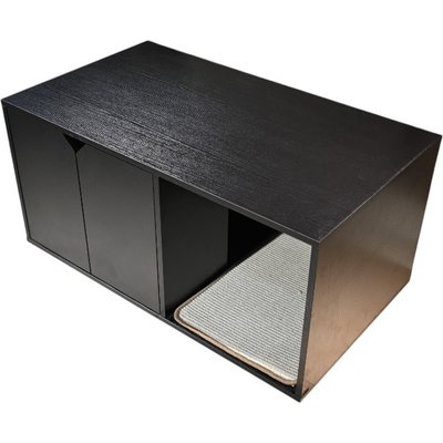 Zeus & Ruta Zeus & Ruta Modern Cat House & Litter Box Enclosure, Black
