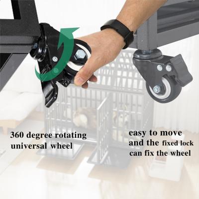 Show full view: jansno Heavy Duty Dog Crate with Lockable Wheels slide 4 of 6