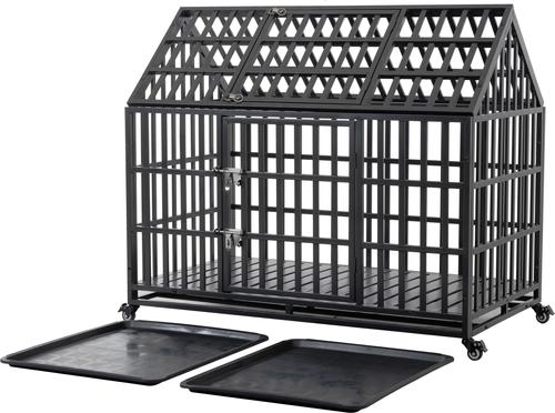 Show full view: jansno Heavy Duty Dog Crate with Lockable Wheels slide 3 of 6