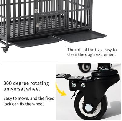 Show full view: Zeus & Ruta Heavy Duty Dog Crate with 4 Lockable Wheels, Black, 52 inch slide 5 of 8