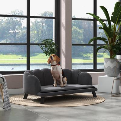 Show full view: Bencmate Velvet Couch Dog Bed, Grey slide 5 of 8