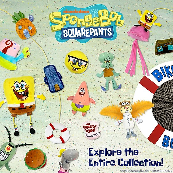 Show full view: SpongeBob Jellyfish Teaser Cat Toy with Catnip, Yellow slide 5 of 6