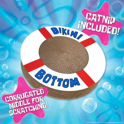 Show full view: SpongeBob Life Preserver Cat Scratcher Toy with Catnip, White slide 3 of 7