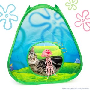 SpongeBob Jellyfish Tunnel Cat Toy with Catnip, Blue