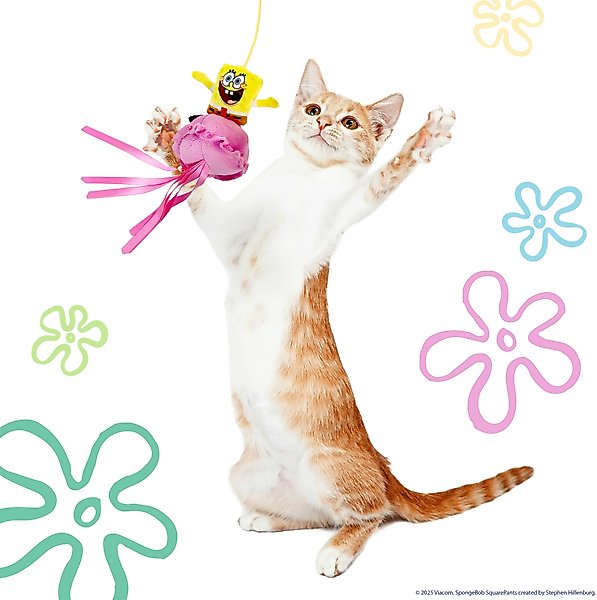 Show full view: SpongeBob Jellyfish Teaser Cat Toy with Catnip, Yellow slide 3 of 6