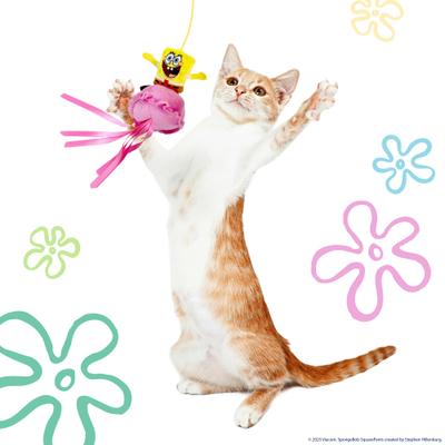 Show full view: SpongeBob Jellyfish Teaser Cat Toy with Catnip, Yellow slide 3 of 6