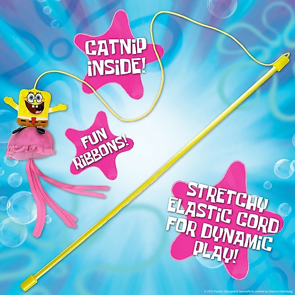 Show full view: SpongeBob Jellyfish Teaser Cat Toy with Catnip, Yellow slide 2 of 6