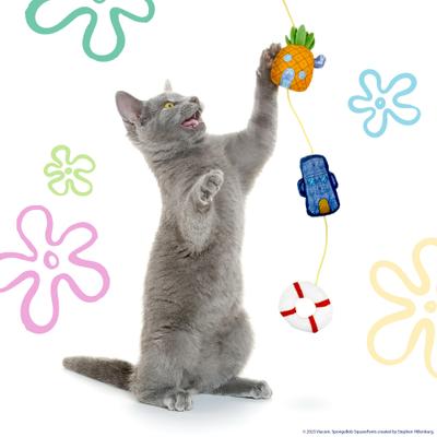 Show full view: SpongeBob Bikini Bottom Teaser Cat Toy with Catnip, Orange slide 3 of 6