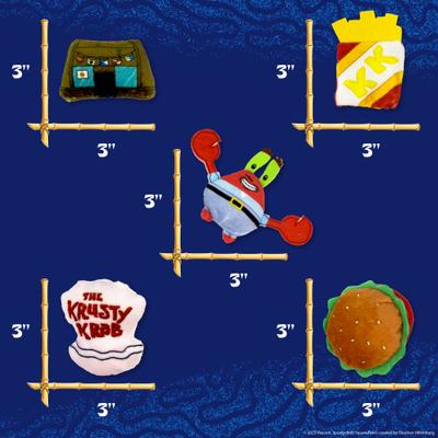 Show full view: SpongeBob Krusty Krab Cat Plush Toys with Catnip, Red, 5-Pack slide 4 of 6