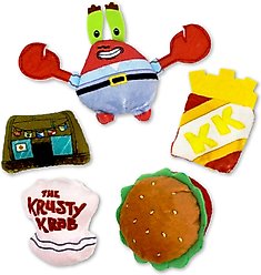 SpongeBob Krusty Krab Cat Plush Toys with Catnip, Red, 5-Pack