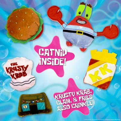 Show full view: SpongeBob Krusty Krab Cat Plush Toys with Catnip, Red, 5-Pack slide 2 of 6