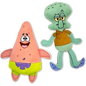 SpongeBob Squidward & Patrick Cat Plush Toy with Catnip, Blue, 2-Pack
