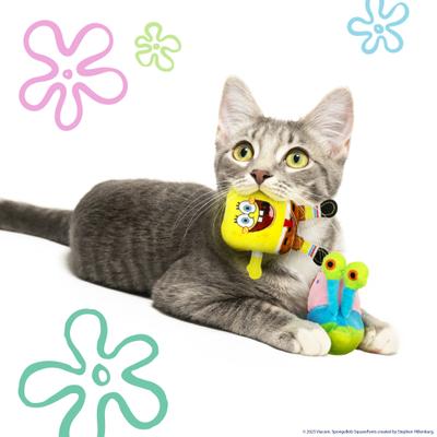 Show full view: SpongeBob SquarePants & Gary Cat Plush Toy with Catnip, Yellow, 2-Pack slide 4 of 7