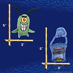 SpongeBob Plankton & Chum Bucket Cat Plush Toy with Catnip, Grey, 2-Pack slide 2 of 5