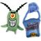 Show in main carousel: SpongeBob Plankton & Chum Bucket Cat Plush Toy with Catnip, Grey, 2-Pack slide 1 of 6