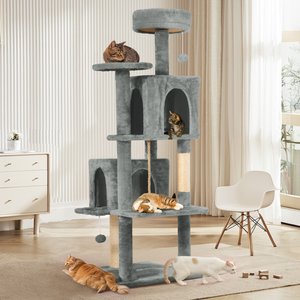 TSCOMON Multi-Level 58-in Plush Cat Tree & Condo, Grey